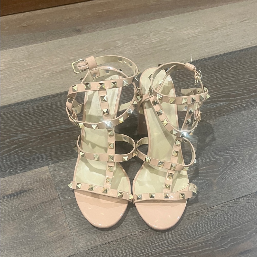Wild Diva Blush Studded Heels